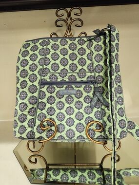 Vera Bradley Mint Green and Lavendar Floral Crossbody Bag